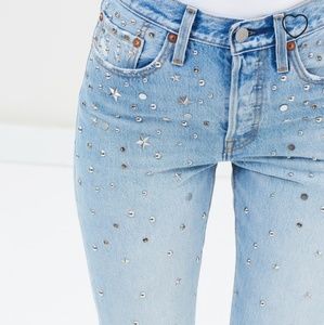 Levi's Light Blue Skinny Jeans with Silver Accents